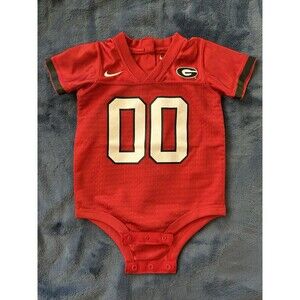NIKE Georgia Bulldogs Football Jersey Baby One Piece - Red - 3/6 Months